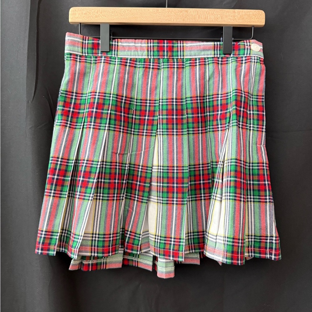 American Eagle Outfitters Plaid Skater Skirt in Red and Green